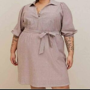 Torrid 00 Striped Shirt Dress